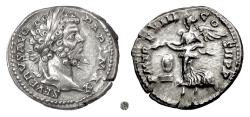Ancient Coins - SEPTIMIUS SEVERUS.  AR Denarius, Laodicea mint, struck 198-200 AD.  Victory