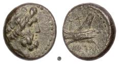 Ancient Coins - PHOENICIA, Arados.  AE 15, dated year 116 (144/3 BC).  Zeus / Galley