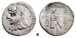 Ancient Coins - PARTHIA, Phraates I to Mithradates I.  AR Drachm, uncertain mint, struck 165-148 BCE. RARE