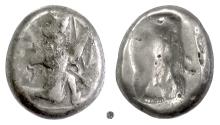 Ancient Coins - PERSIA, Achaemenid Empire, Xerxes II to Artaxerxes II.  AR Siglos, circa 420-375 BC.  Running King