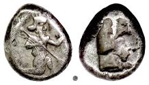 Ancient Coins - Persia, Achaemenid Empire.  AR Siglos, circa 485-420 BC.  Persian running king