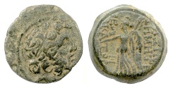 Ancient Coins - SELEUKID KINGS, Demetrios II. AE denom B, Antioch, 129-128 BC. Zeus / Nike. Rare