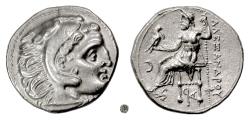 Ancient Coins - MACEDON, Alexander the Great.  AR Drachm, circa 310-301 BC.  Herakles / Zeus