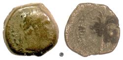 Ancient Coins - Seleukid Kings, DEMETRIOS I.  AE Denomination D, 154/3 BC.  Palm tree