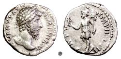 Ancient Coins - LUCIUS VERUS.  AR Denarius, Rome mint. Struck 165 AD.  Roma