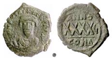 Ancient Coins - BYZANTINE, Phocas.  AE follis, Constantinople mint, 607/8 AD
