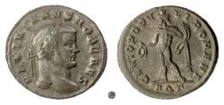 Ancient Coins - GALERIUS.  AE follis, Aquileia mint, struck circa 296 AD.  Genius