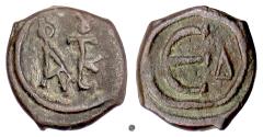 Ancient Coins - Byzantine, JUSTIN II. AE Pentanummium, Constantinople mint, 565-578 AD