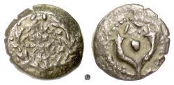 Ancient Coins - JUDAEA, Hasmoneans. John Hyrkanos I.  AE Prutah, Jerusalem mint, 135-104 BCE