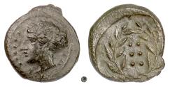 Ancient Coins - SICILY, Himera.  AE Hemilitron, circa 415-409 BC