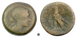 Ancient Coins - EGYPT, Cleopatra VII.  AE obol, Alexandreia mint, 51-30 BC