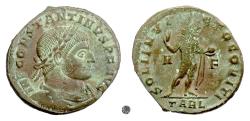 Ancient Coins - CONSTANTINE I.  AE Follis, Arles mint, struck 316 AD.  Sol