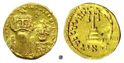 Ancient Coins - BYZANTINE, Constans II, with Constantine IV.  AV Solidus. Constantinople mint, 641-668 AD