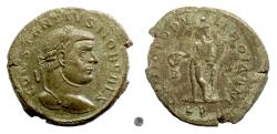 Ancient Coins - CONSTANTIUS I, as Caesar.  AE Follis, Lugdunum (Lyon) mint,  Struck circa 298 AD.  Genius