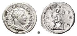 Ancient Coins - PHILIP I.  AR antoninianus, Rome mint, struck 244 AD.  Virtus