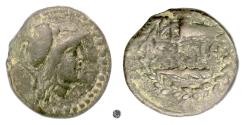 Ancient Coins - IONIA, Herakleia ad Latmon.  AE 17, mid 2nd-1st Century B.C.  Athena / Bow and club