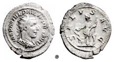Ancient Coins - PHILIP I.  AR antoninianus, Rome mint, struck 244 AD.  Salus