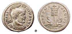 Ancient Coins - LICINIUS I.  AE Follis, Ticinium mint, 308-324 AD.  Captives at base of standard