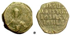 Ancient Coins - BYZANTINE, Anonymous Follis, probably time of Basil II, 976-1025 AD.  Christ facing