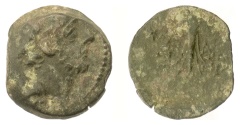 Ancient Coins - SELEUKID KINGS, Antiochos IX. AE denom B; Antioch, 114/3 BC. Winged thunderbolt