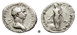 Ancient Coins - TRAJAN,  AR Denarius, Rome mint, 116-117 AD.  Providentia