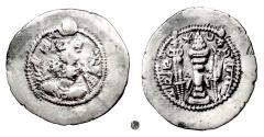 Ancient Coins - SASANIAN, ZAMASP.  AR drachm, "AS" mint, year 3 (499 CE)