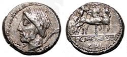 Ancient Coins - L. C. Memmius L. f. Galeria AR Denarius. EF. 87 BC. Rome.