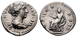 Ancient Coins - FAUSTINA II Minor AR Denarius. EF-/VF+. Concordia.