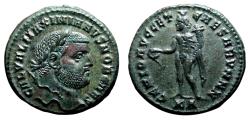 Ancient Coins - GALERIUS MAXIMIANUS Follis. EF+. Cyzicus mint. GENIO.