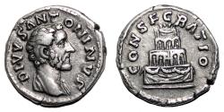 Ancient Coins - ANTONINUS PIUS AR Denarius. EF-. The consecration.