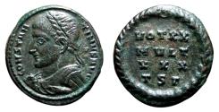 Ancient Coins - CONSTANTINE I AE Follis. EF. Thessalonica mint. Laurel Wreath.