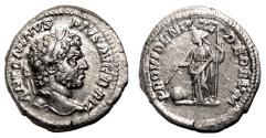 Ancient Coins - CARACALLA AR Denarius. EF+/EF. The providence of the gods.