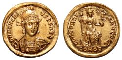 Ancient Coins - HONORIUS AU Solidus. EF+. Constantinople mint. HIGH QUALITY!