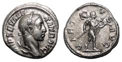 Ancient Coins - SEVERUS ALEXANDER AR Denarius. EF. The emperor.