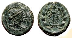 Ancient Coins - SARDIS (Lydia) AE16. EF. 2nd Century BC. Apollo - Club.