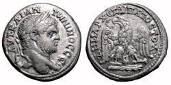 Ancient Coins - CARACALLA AR Tetradrachm. EF/EF+. Tyre mint. Eagle, club and murex.