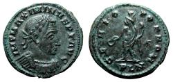 Ancient Coins - MAXIMINUS II DAIA AE Follis. EF. Londinium mint. Genio. Uncommon type.