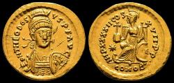 Ancient Coins - THEODOSIUS II AU Solidus. EF. Constantinopolis. NICE!