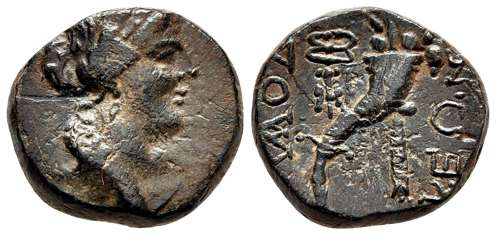 LAODICEA AD LYCUM (Phrygia) AE16. VF+/EF-. Cornucopia - Kerykeion.