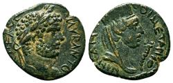 Ancient Coins - CARRHAE (Mesopotamia) AE19. EF/EF-. Caracalla. Tyche in reverse.