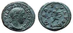 Ancient Coins - SEVERUS ALEXANDER AE "Limes" Denarius. EF-. Mars.