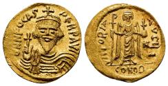 Ancient Coins - PHOCAS AU Solidus. EF+/EF. Angel in reverse.