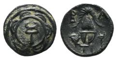 Ancient Coins - ALEXANDER III the Great AE14. EF-/EF. Shield and Helmet.