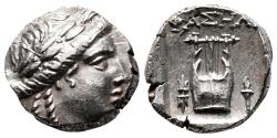 Ancient Coins - PHASELIS (Lycia) AR Drachma. EF/EF+. Ca. 167-100 BC. Kythara.