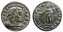 Ancient Coins - GALERIUS MAXIMIANUS Bi Follis. EF. SILVERED. Treveri mint. Genio.