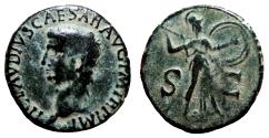 Ancient Coins - CLAUDIUS AE As. VF+. Minerva.