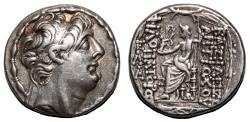 Ancient Coins - ANTIOCHOS IX Eusebes AR Tetradrachm. EF-. Antioch mint. Zeus.