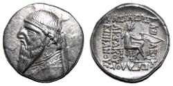 Ancient Coins - PARTHIA. MITHRADATES II AR Drachma. EF/EF+. Arsakes I in reverse.