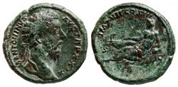 Ancient Coins - MARCUS AURELIUS AE As. EF. River God reclined. VERY SCARCE and NICE!