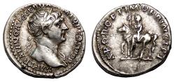 Ancient Coins - TRAJAN AR Denarius. EF-. The powerful emperor.